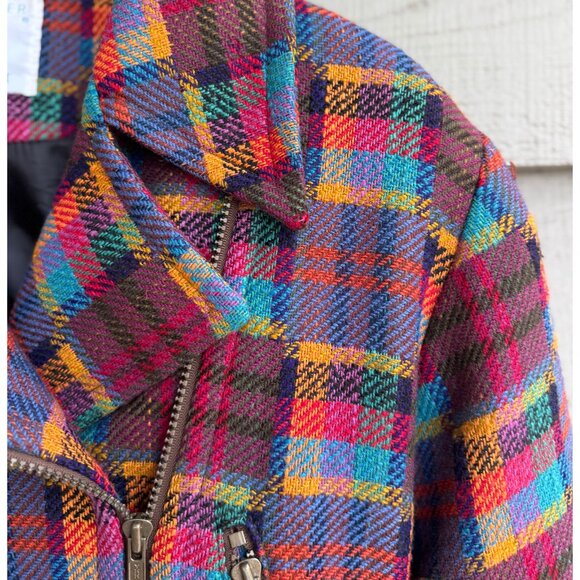 Vintage Doncaster Sport Plaid Wool Blend Jacket Size 6 Made in USA - Picture 7 of 10